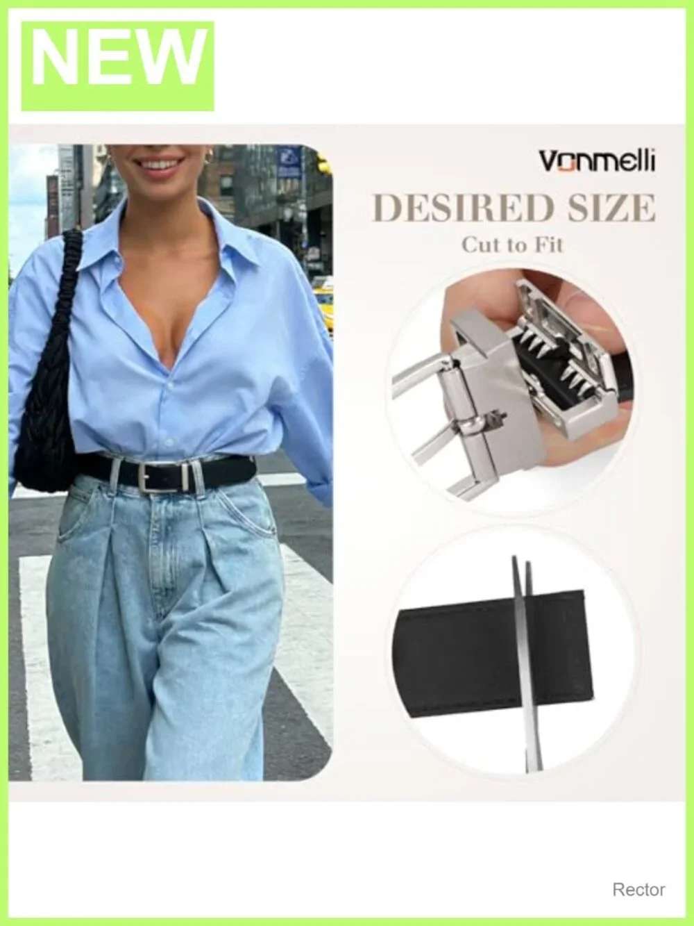 Reversible Faux Leather Belt for Women, Trim to Fit, 1.3